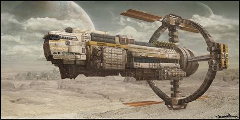 Sci-fi concept art Space mining cargo ship (With images) | Concept ...