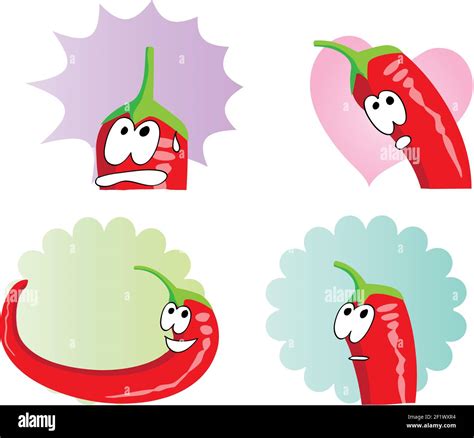 cartoon chili emoji set Stock Photo - Alamy