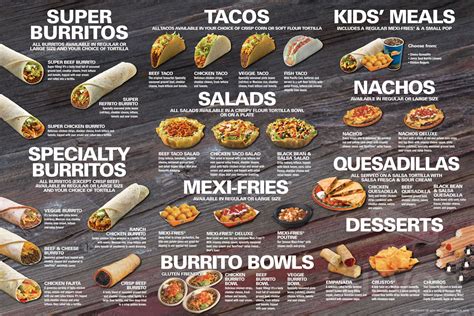 Menu - Saskatoon SK's TacoTime Idylwyld | Sirved