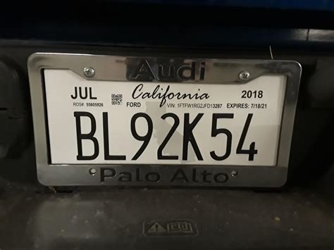 California Temporary License Plate Template