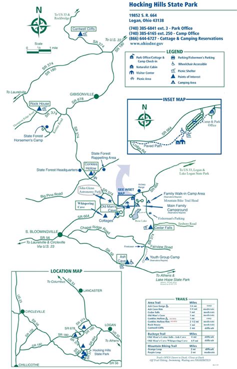 Hocking Hills State Park Map Printable