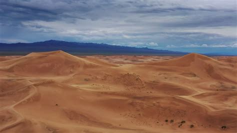 Aerial View Of Sand Dunes In Gobi Desert Stock Footage SBV-347348881 ...