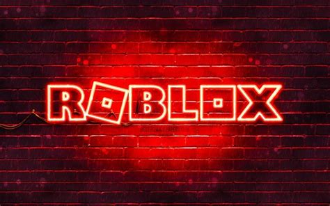 Download wallpapers Roblox red logo, 4k, red brickwall, Roblox logo ...