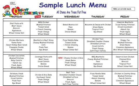 childcare lunch menu - Google Search | Eten