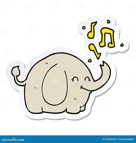 Sticker of a Cartoon Trumpeting Elephant Stock Vector - Illustration of ...