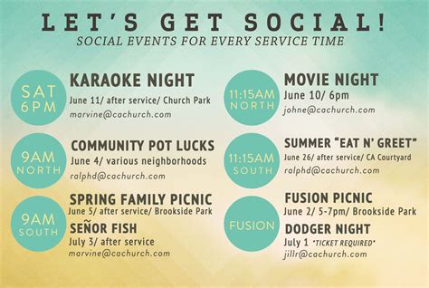 Summer Social Events - Christian Assembly