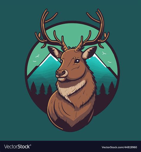 Deer hunting wild life vintage logo design Vector Image