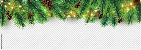 Christmas border. Holiday garland isolated on transparent background ...