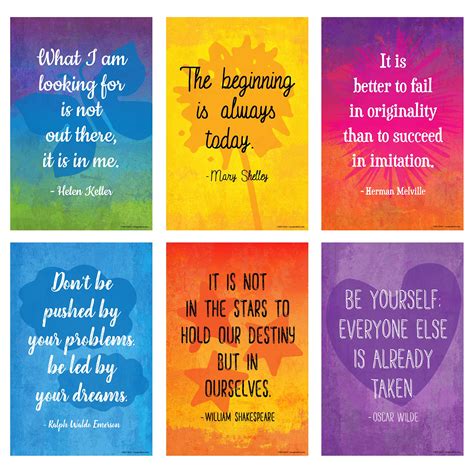 Buy Inspirational Quotes Poster Set (6 Pack) - English Classroom ...