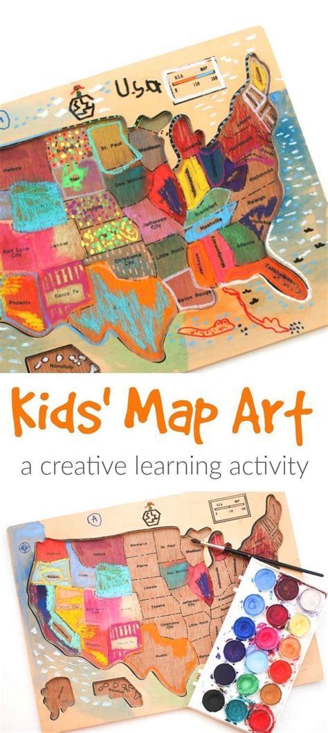 This kids map art activity helps children learn geography while making ...