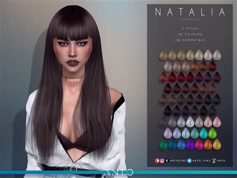 Natalia hair with fringe by Anto at TSR » Sims 4 Updates