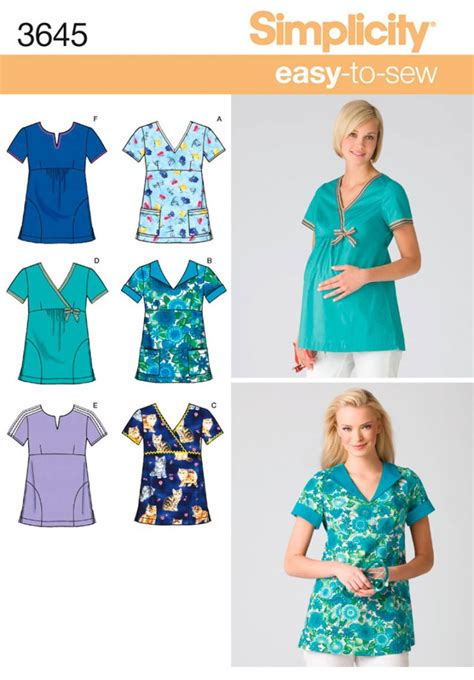 OOP Maternity or Regular Scrubs Uniform Simplicity Sewing Pattern 3645 ...