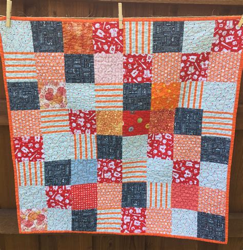 Baby Quilt Bright Orange & Red Quilt Baby Quilt Handmade in | Etsy