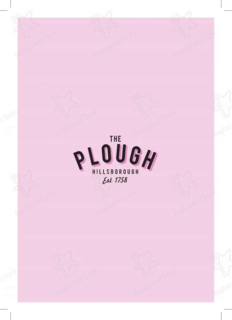 Menu at The Plough Inn pub & bar, Hillsborough