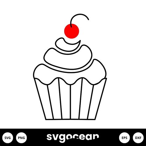 Cupcake SVG vector for instant download - Svg Ocean — svgocean