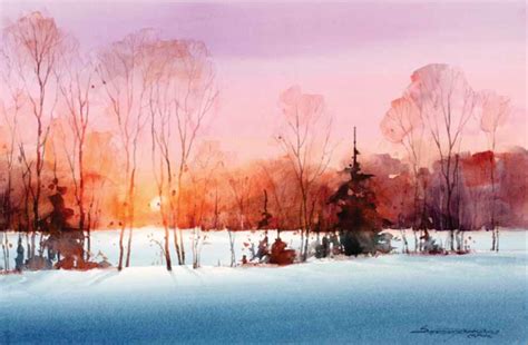 Watercolor landscape art - munimoro.gob.pe