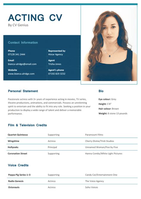 Acting CV - Template, Tips, & Free Download