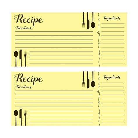 Printable 4x6 Recipe Card Template - Printable Templates