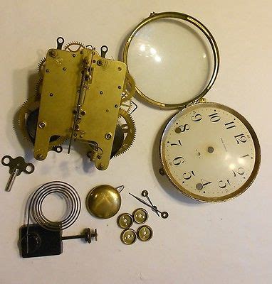 antique SETH THOMAS CLOCK MECHANISM & assorted case parts-#89AL-- NO ...