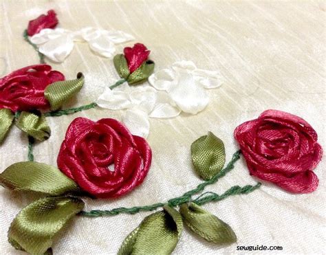 10 Ribbon Embroidery Flowers with silk/satin ribbons { Tutorials ...