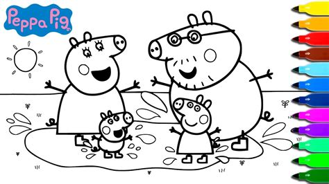 Peppa Pig Muddy Puddles Coloring Pages