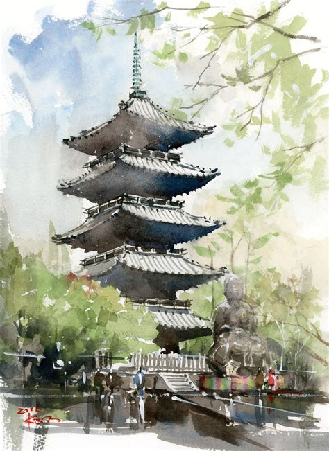 Kazuo Hasegawa | Architecture painting, Watercolor landscape paintings ...