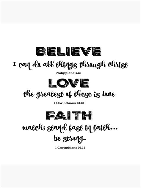 "Believe, Love, Faith Bible Verses" Poster for Sale by motivateme ...