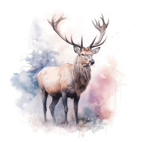 Premium AI Image | Watercolor painting of elk