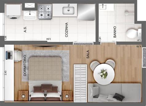 5 Economic studio apartment layout plans - House Design 3D