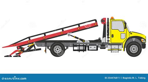 Tow Truck With Flatbed Clipart