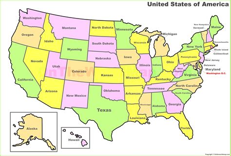 Usa Map With States And Capitals Printable