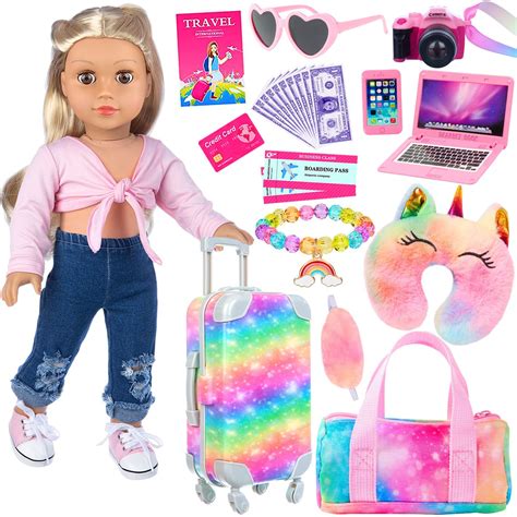 DONTNO American 18 Inch Doll Accessories, Cute School Supplies Set For ...