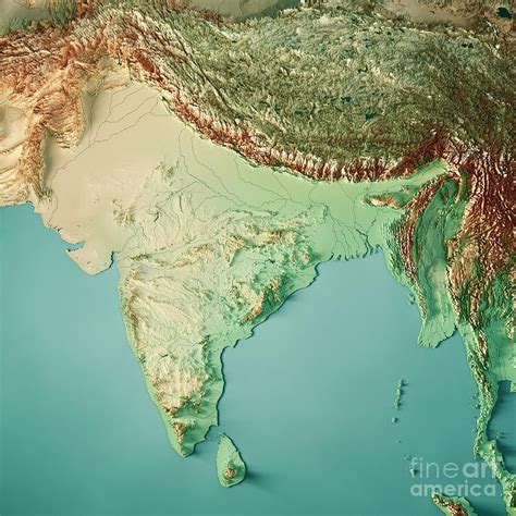 Relief map of India | India map, Geography map, World geography map