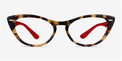 Ray-Ban Nina - Cat Eye Tortoise Red Frame Glasses For Women | EyeBuyDirect