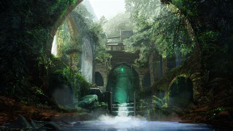 fantasy, Thicket, Water, Arch, People, Art, Ruins Wallpapers HD ...