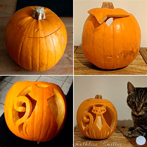 Toothless Knitter: Halloween Cat Pumpkin Carving