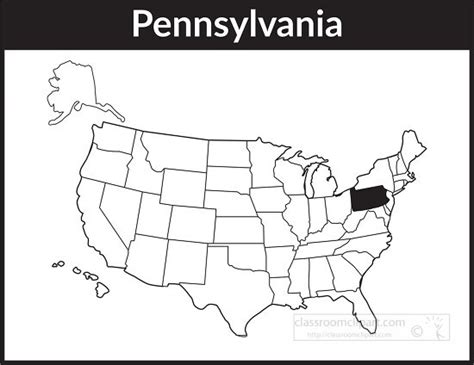 World Maps Outline-pennsylvania map square black white clipart