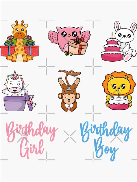 "Kids' Birthday Party Stickers" Sticker for Sale by LDTreasures | Redbubble