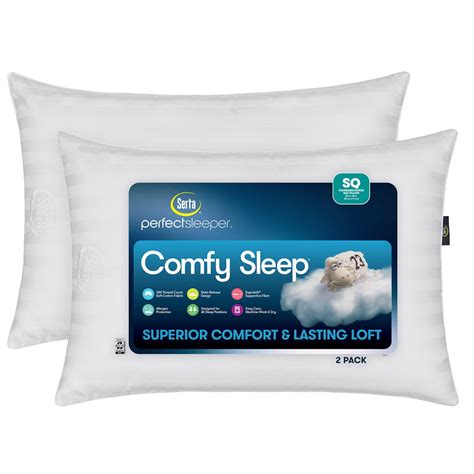 Serta Perfect Sleeper Comfy Sleep Bed Pillow, 2 Pack (Assorted Sizes ...