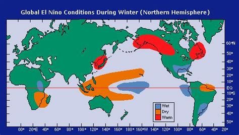 Map showing global El Niño conditions. | Weather patterns, El nino, Map