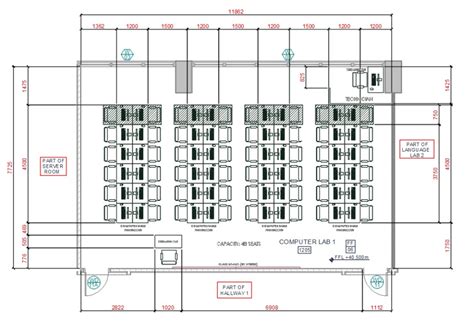 Computer Lab Layout Plan DWG File | Computer lab, Computer lab design ...