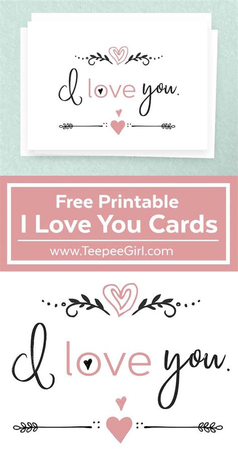 Free I Love You Cards | Free Valentine's Day Printable