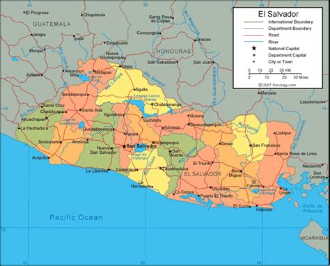 El Salvador Map and Satellite Image