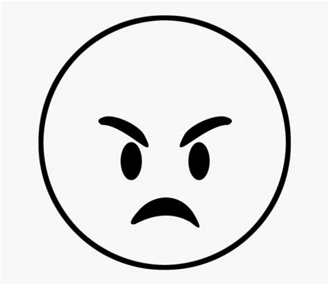 Angry Emoji Clipart Frustration Face Mad Emoji Black And White Png ...