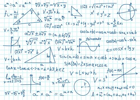 Doodle math formulas. Handwritten mathematical equations, schemes on ...