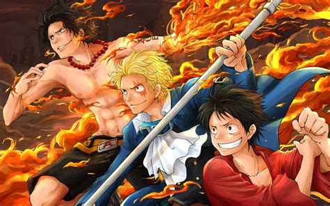 HD Wallpaper: Sabo, Luffy & Ace in One Piece Action by DecoBoco