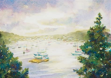 Maine Watercolor Paintings Gallery | Northeast harbor, Painting gallery ...