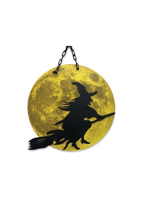 Hanging Witch Silhouette on Moon 50cm - The CPS Warehouse