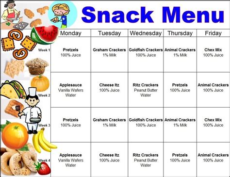 Meals & Nutrition | Child care meals, Daycare lunch menu, Care meals