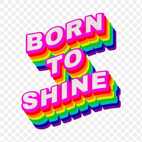 Rainbow word BORN TO SHINE typography design element | free image by ...